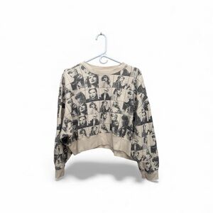 Taylor Swift The Eras Tour Cropped Beige Pullover Crewneck Size S